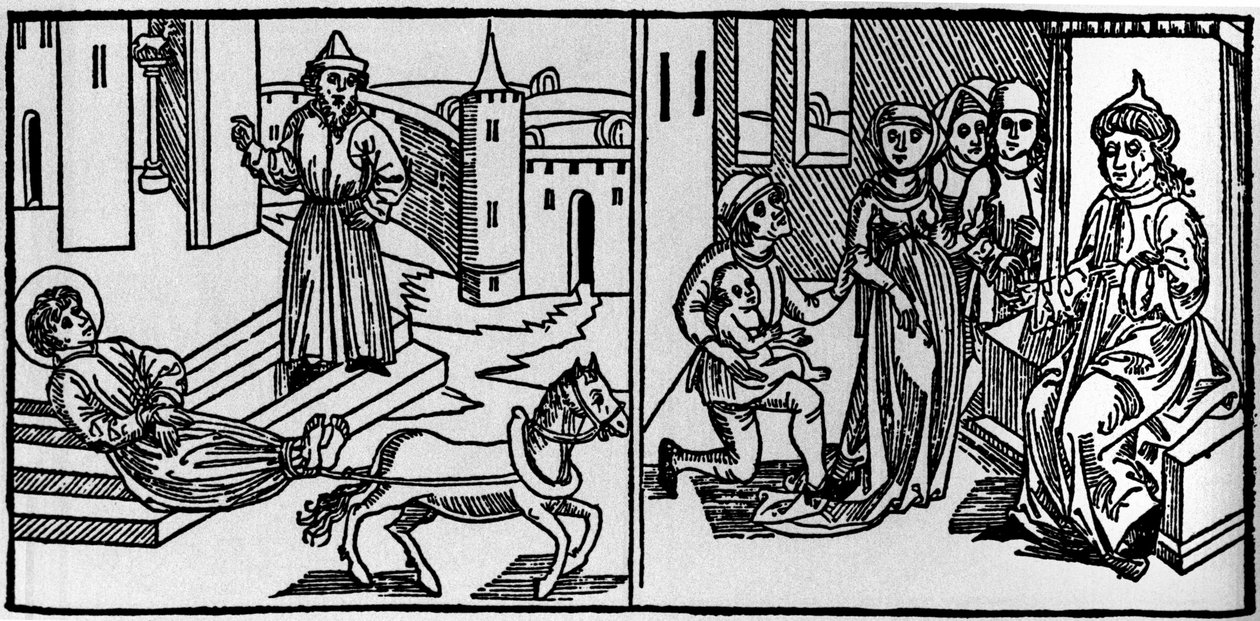 Sankt Saturnin var grundlæggeren af kristendommen i Toulouse i midten af det 3. århundrede. På det tidspunkt blev de kristne forfulgt: Sankt Saturnin var et af Paianernes ofre. Hans krop fæstnet til halen af en tyr, blev drænet nær Rom af German School