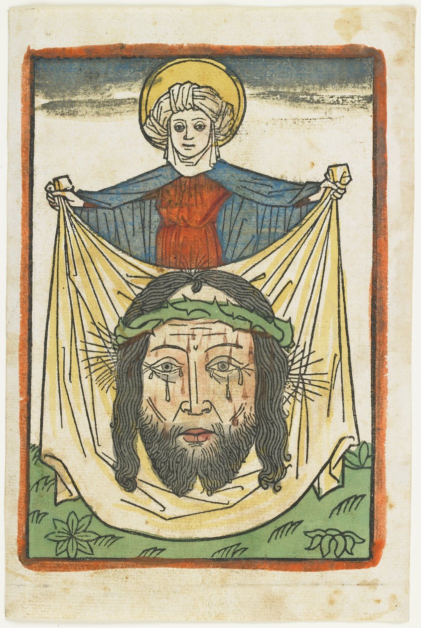 Sankt Veronica med Sudarium, ca. 1475 (håndfarvet træsnit) af German School