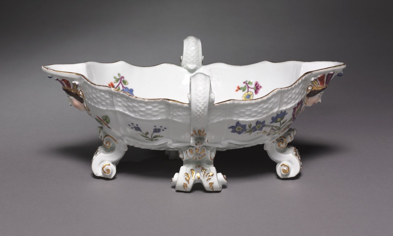 Saucebåd, lavet på Meissen Porcelænsfabrik, Tyskland, 1735-56 af German School