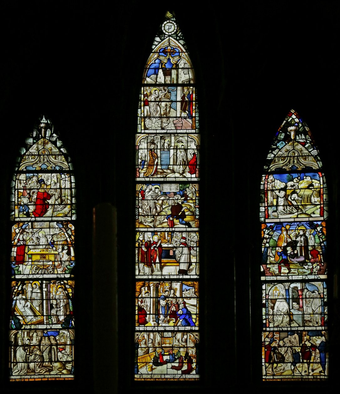 Scener fra Sankt Bernhards liv. Ex Altenberg Abbey, ca. 1500 (farvet glas) af German School