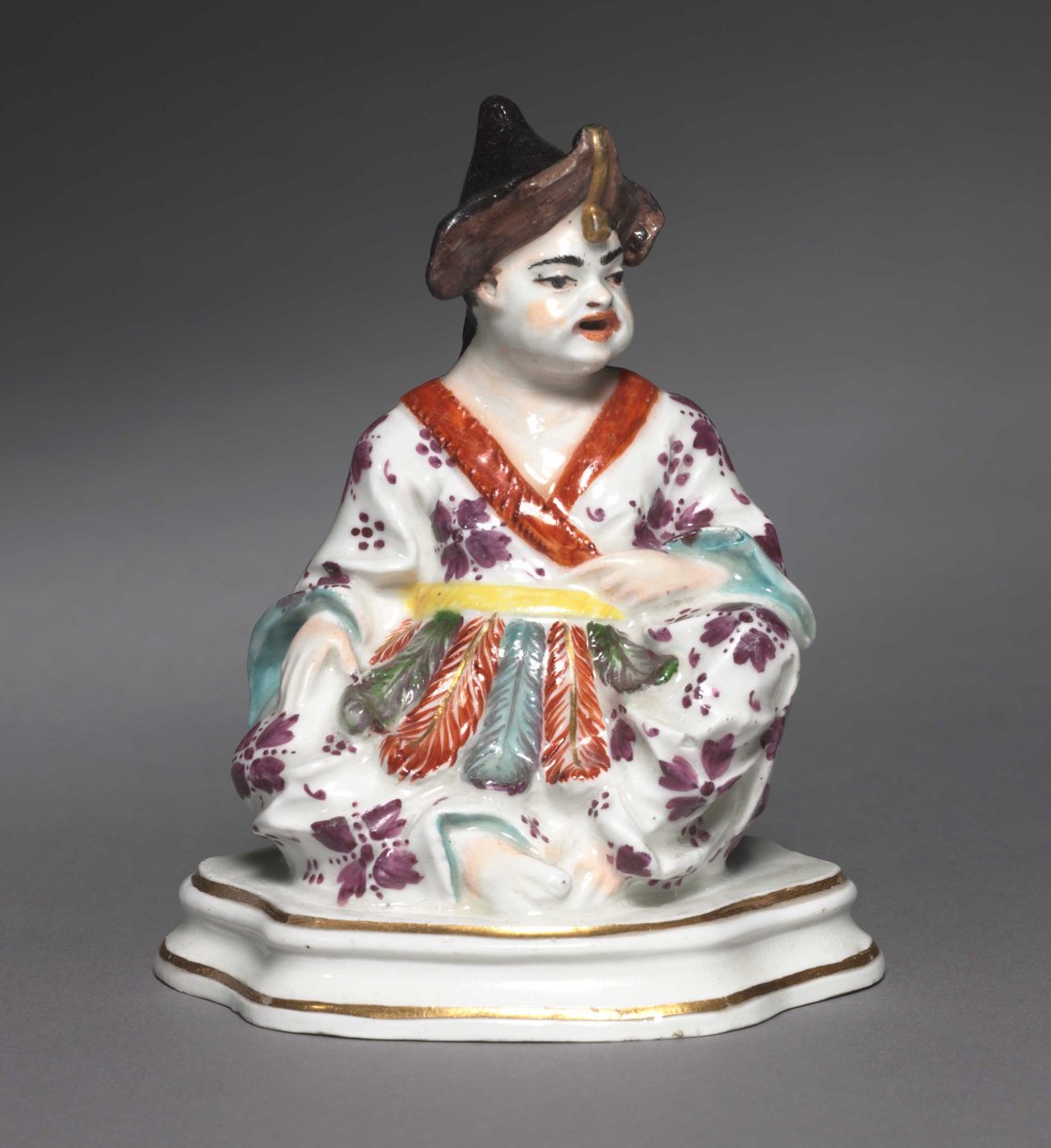 Siddende kinesisk figur, fabrikant Meissen Porcelænsfabrik, ca. 1730 af German School