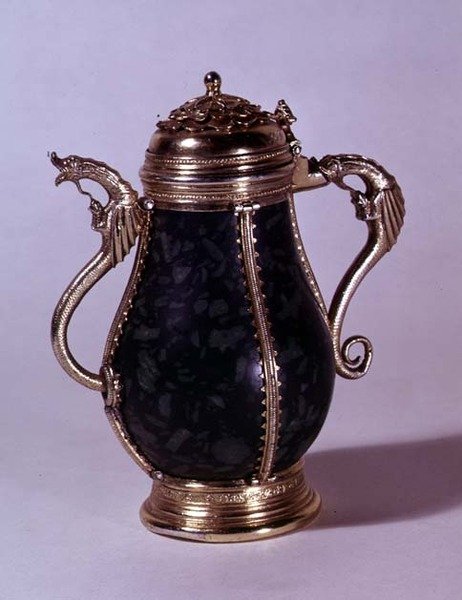 Sølvforgyldt, monteret kande, ca.1489 (sølv) af German School
