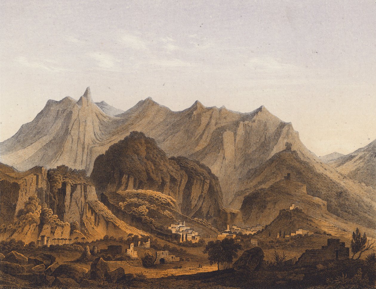 Sparta, Grækenland (farvelitografi) af German School