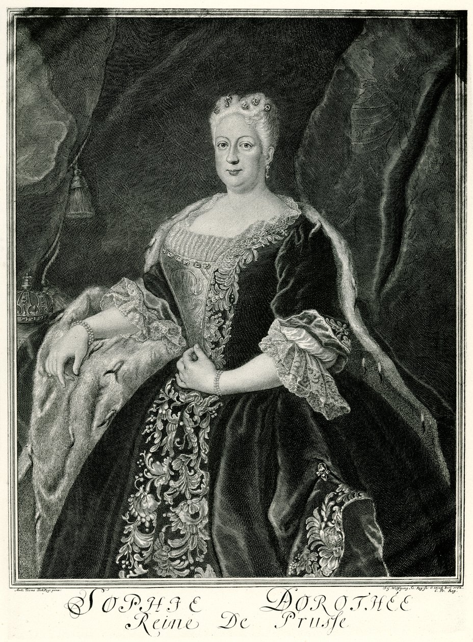 Sophie Dorothea, dronning af Preussen (1687-1757) (fototype) af German School