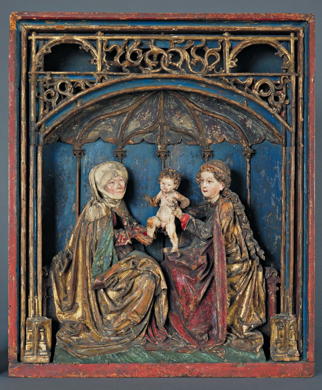 St. Anne, Maria og Kristusbarnet (Anna Selbdrift) Øvre Rhinen, ca. 1515 (polykromt træ og forgyldt) af German School