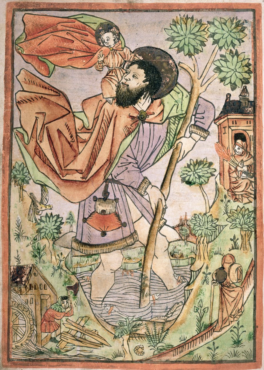 Sankt Christopher: tysk, c.1470 af German School