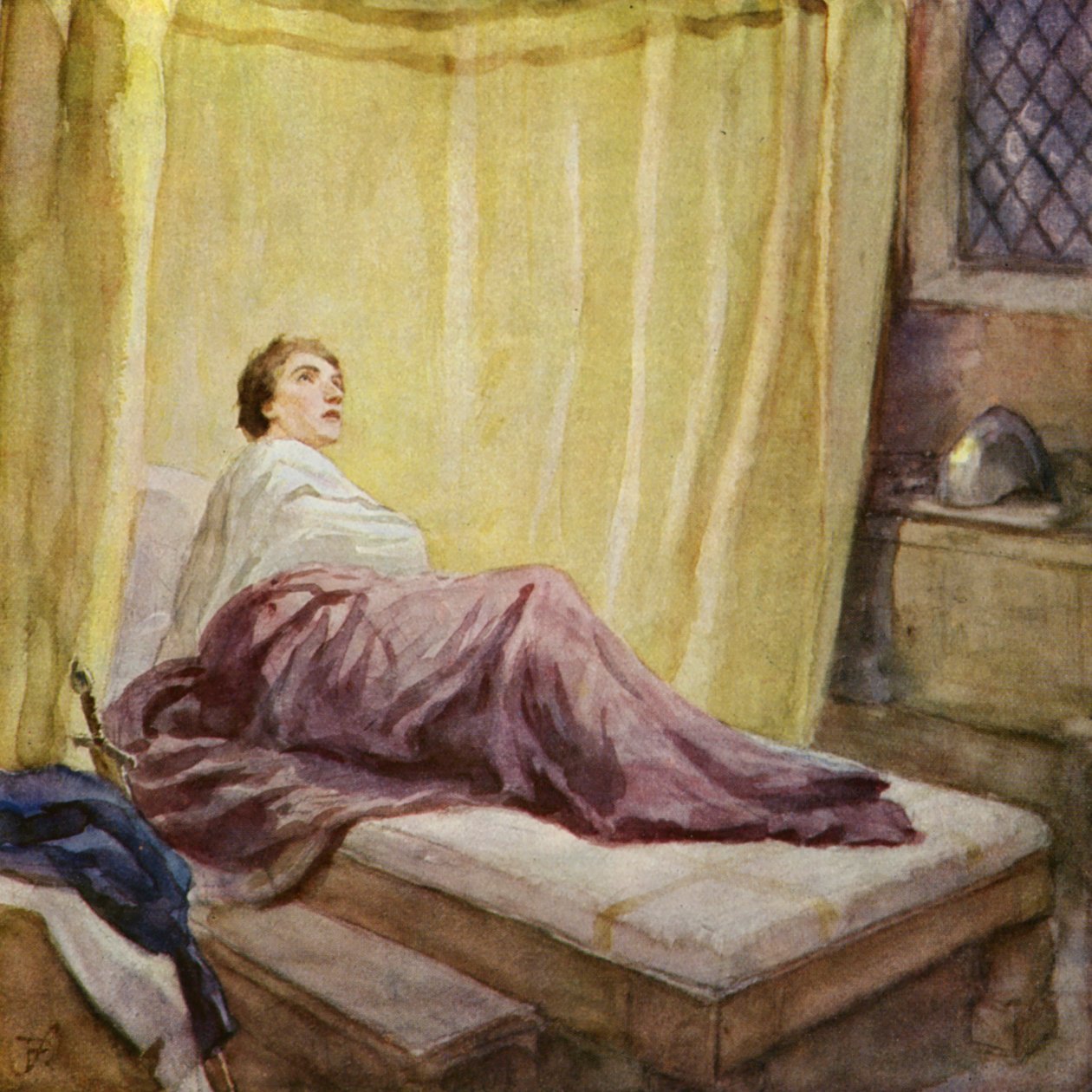 Frans får et syn fra himlen (farvelitografi) af German School