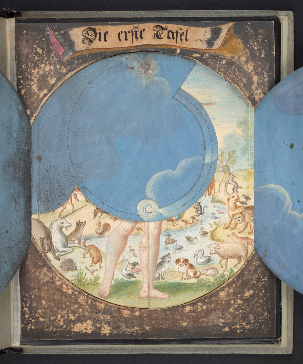 Tabeller, der repræsenterer mennesket i tre forskellige tilstande af German School
