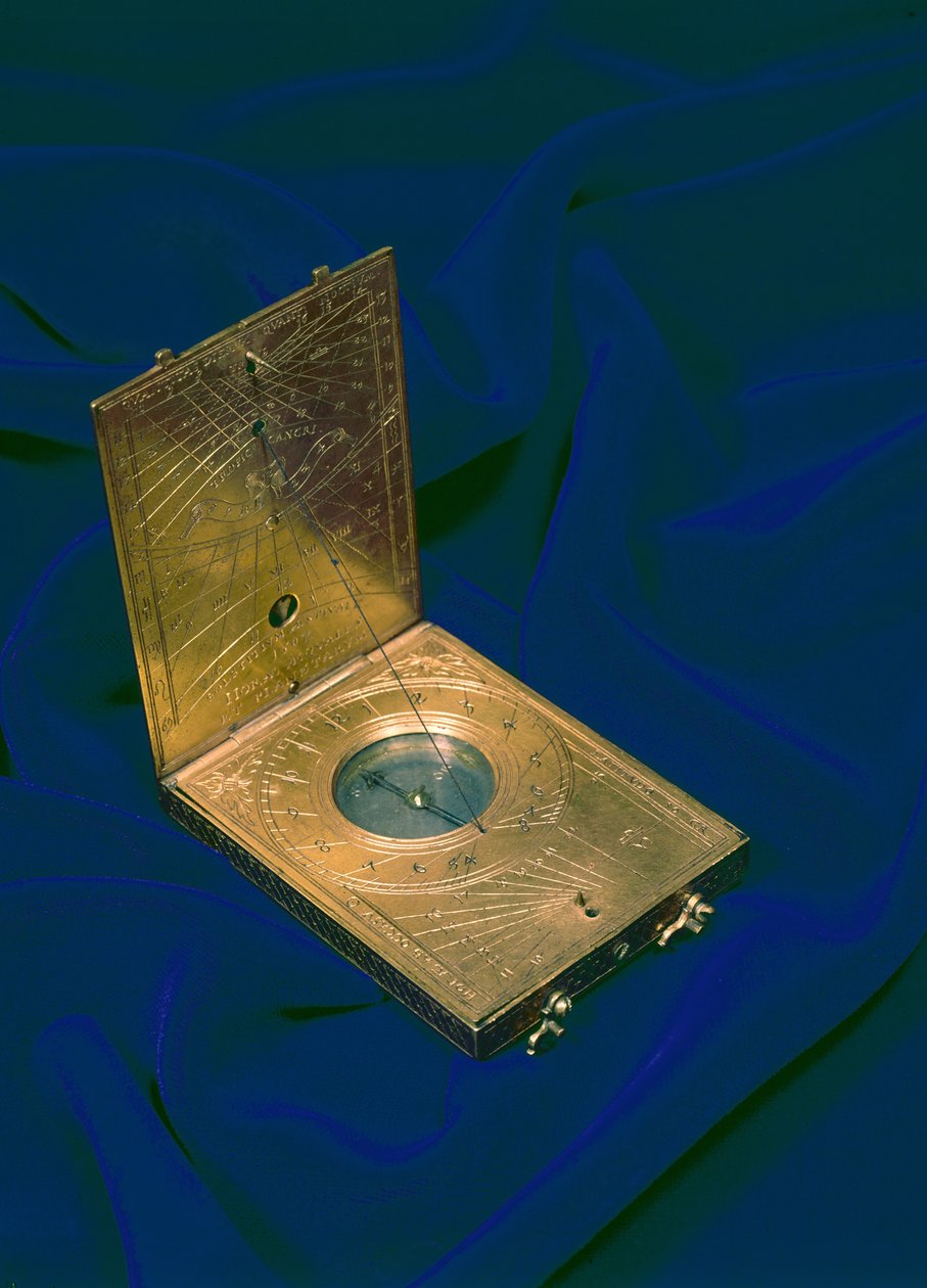 Tablet solur, 1592 (forgyldt messing) af German School