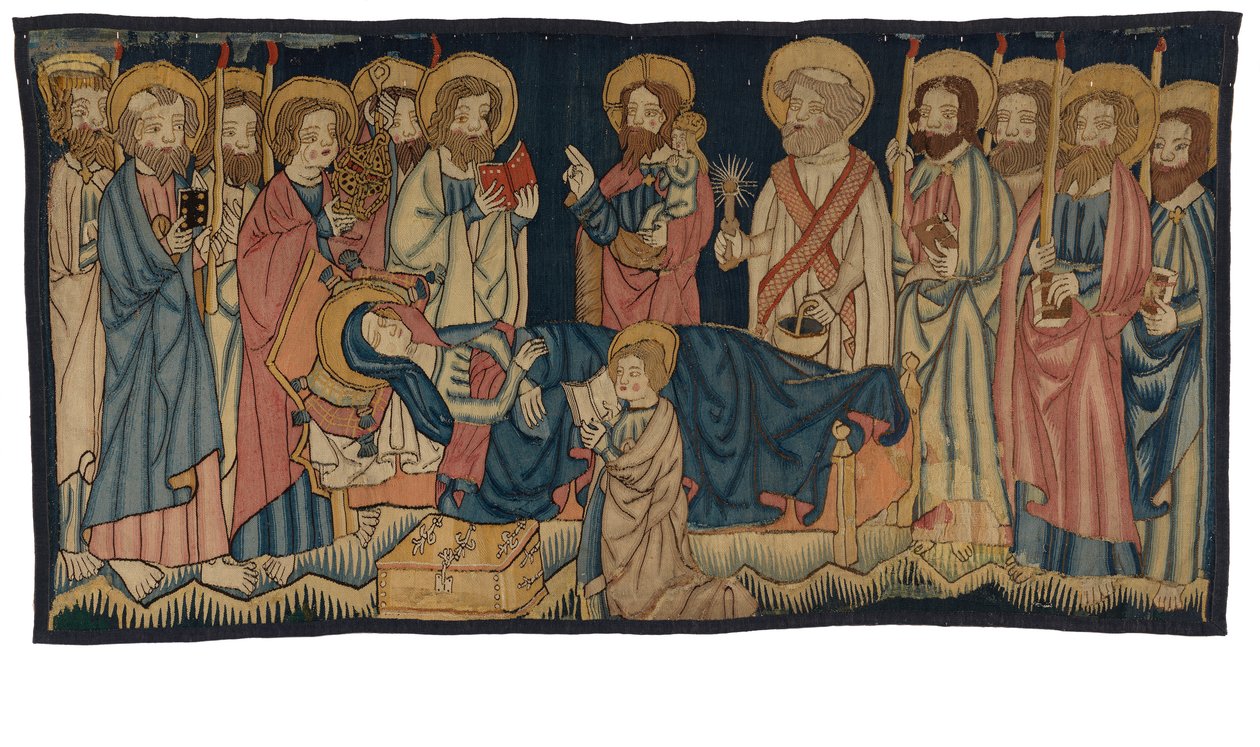 Neitsyen kuolemaa kuvaava kuvakudos, Keski-Rheinlandista, mahdollisesti Trieristä, 1400-luvun puoliväli (villa) af German School