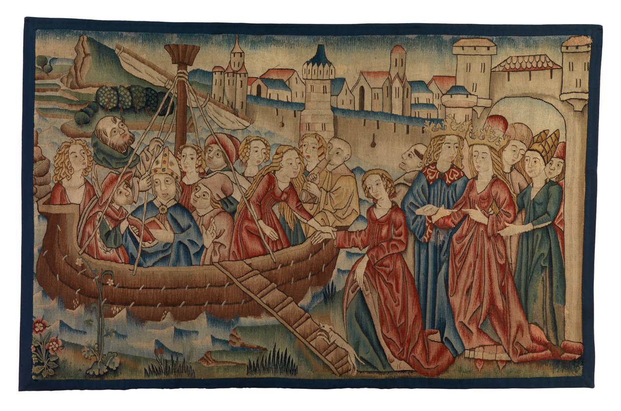 Tapestry-panel, der afbilder St. Ursulas og Prins Artherius