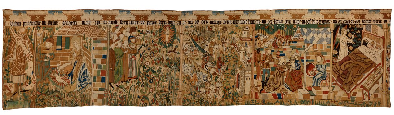 Tapetstrimmel, der forestiller profeten Bileam og magiernes historie, fra Mellemtyskland af German School