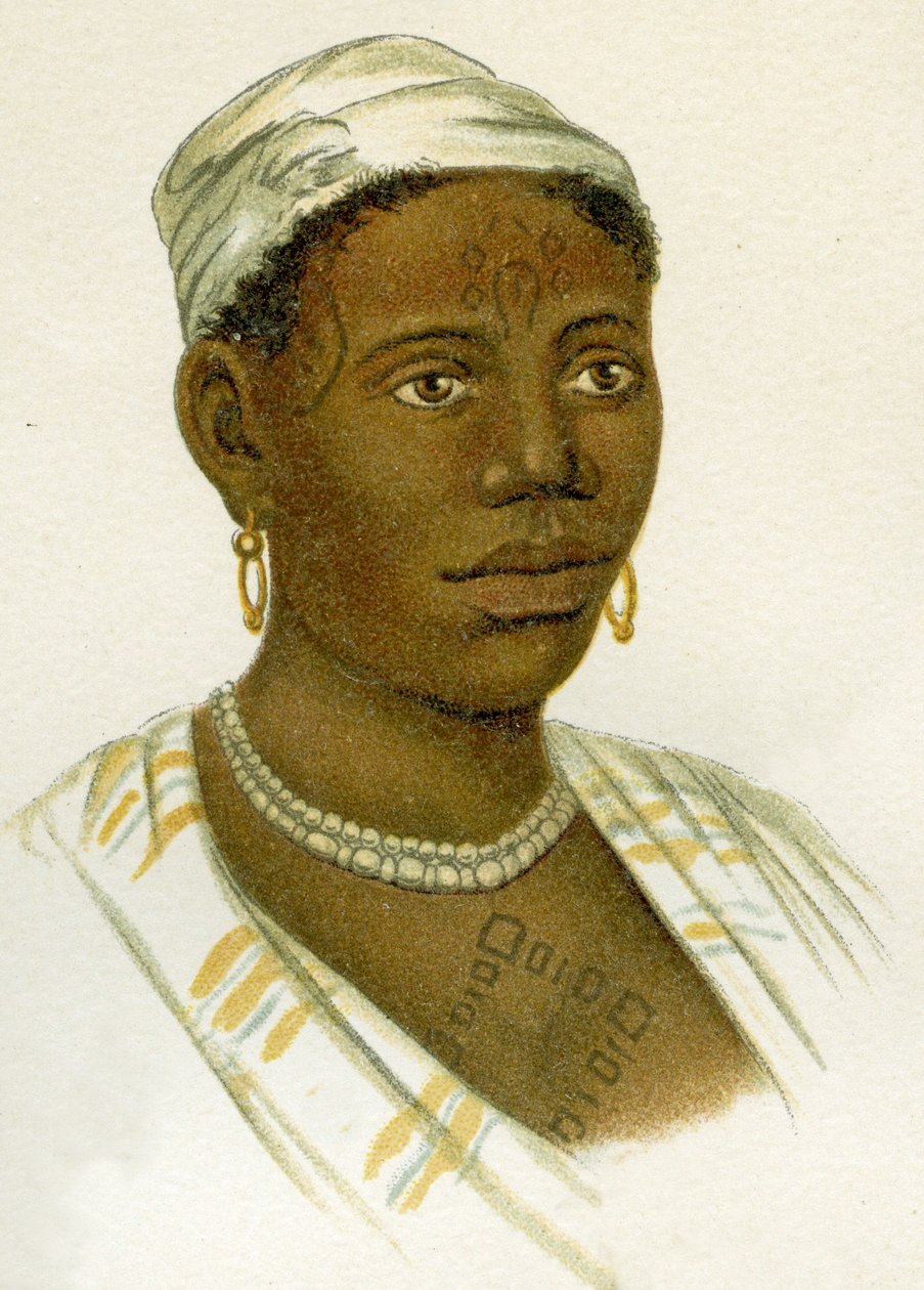 Tatoveret afrikansk kvinde, 1894 af German School