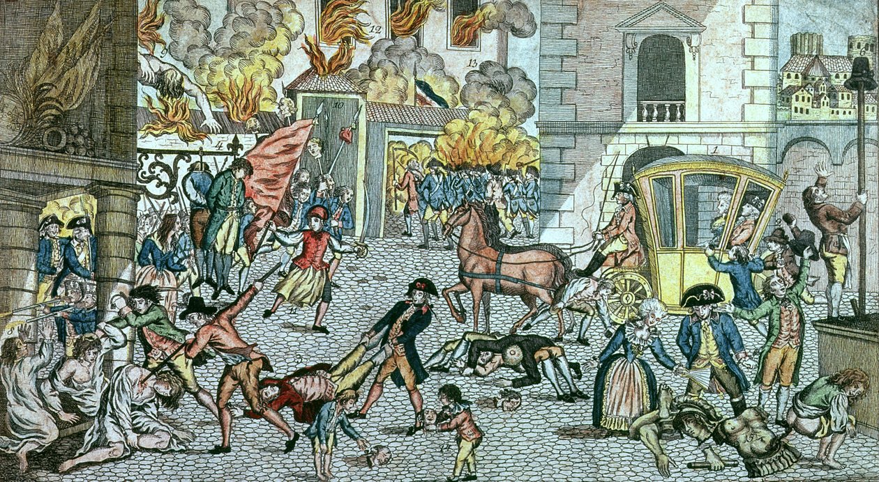 Forfærdelige grusomheder begået i Paris den 10. august 1792 af German School