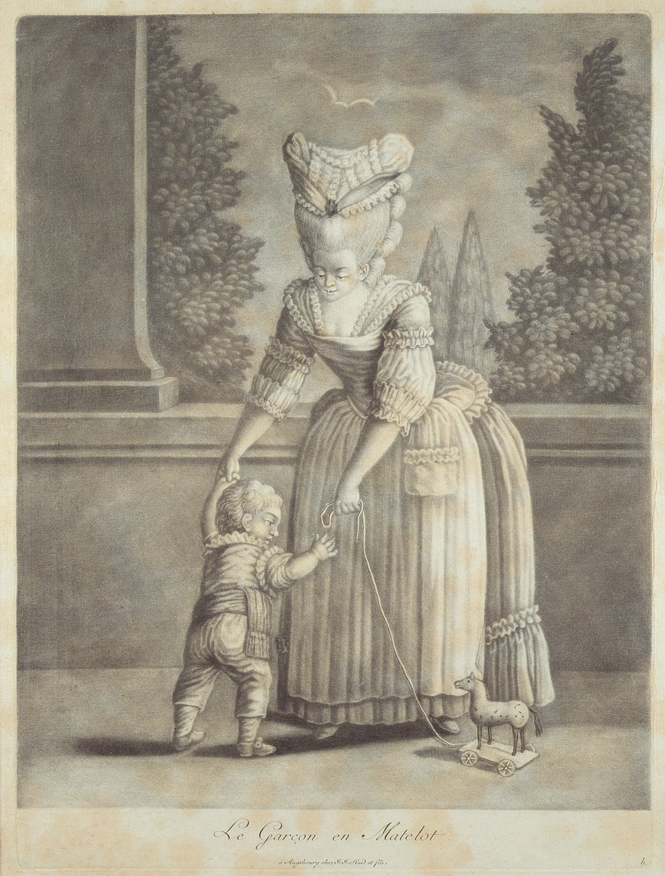 The Boy in the Sailor Suit, udgivet af Johann Jakob Haid (1704-67) Augsburg (mezzotint) af German School