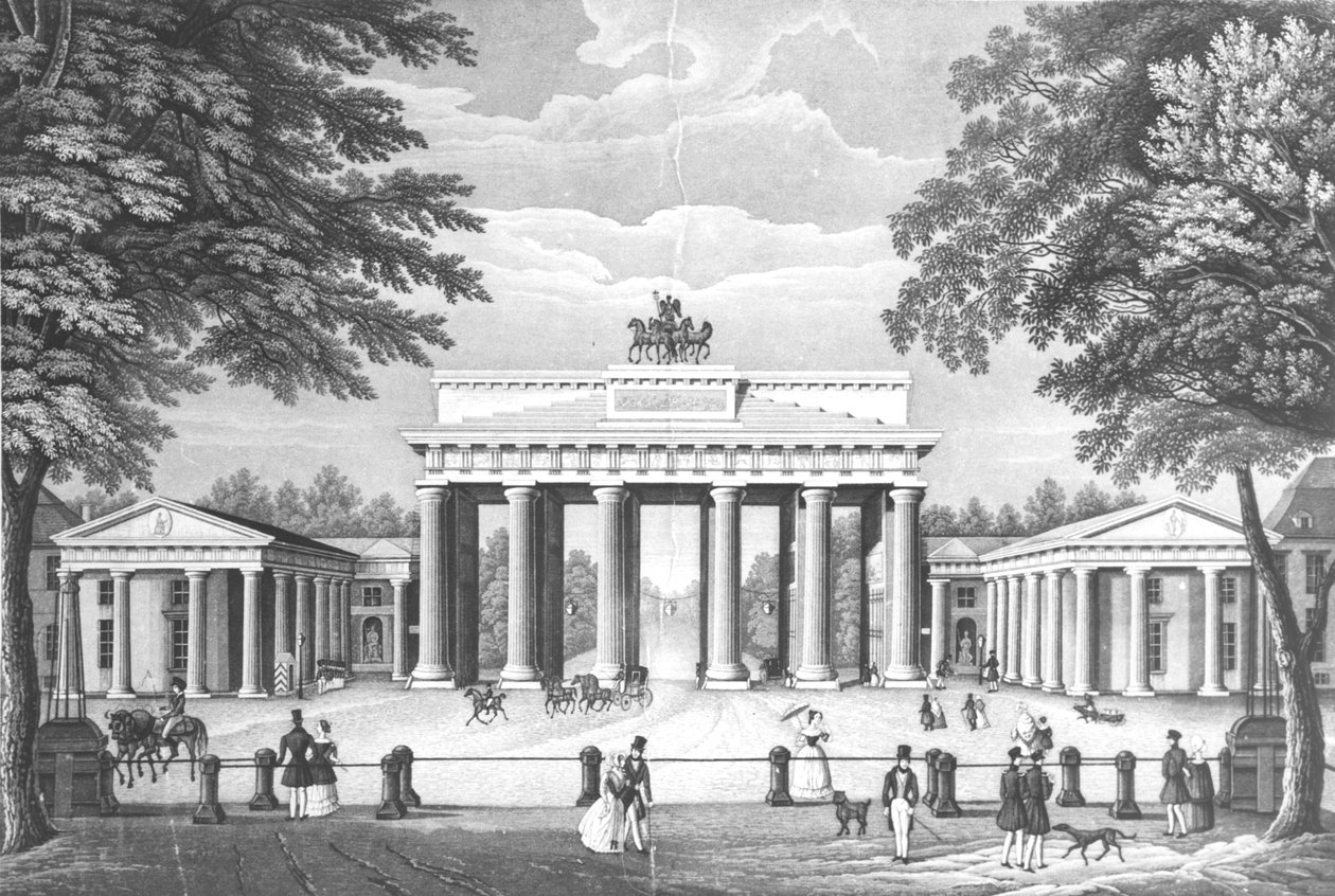 Brandenburger Tor i Berlin, midten af 1800-tallet af German School