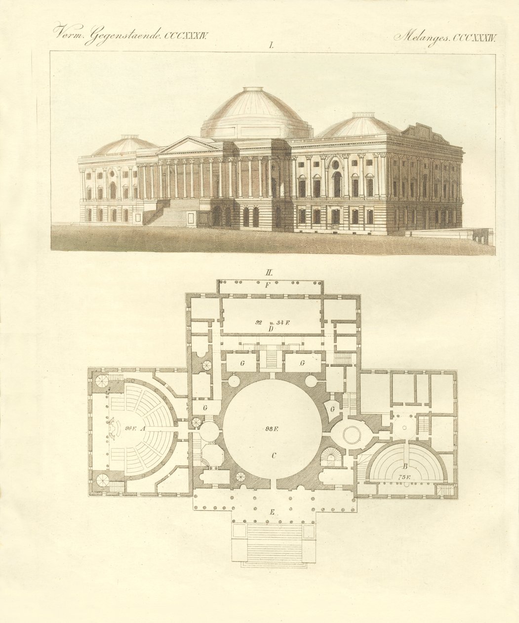 De Forenede Staters Capitol i Washington (farvet indgravering) af German School