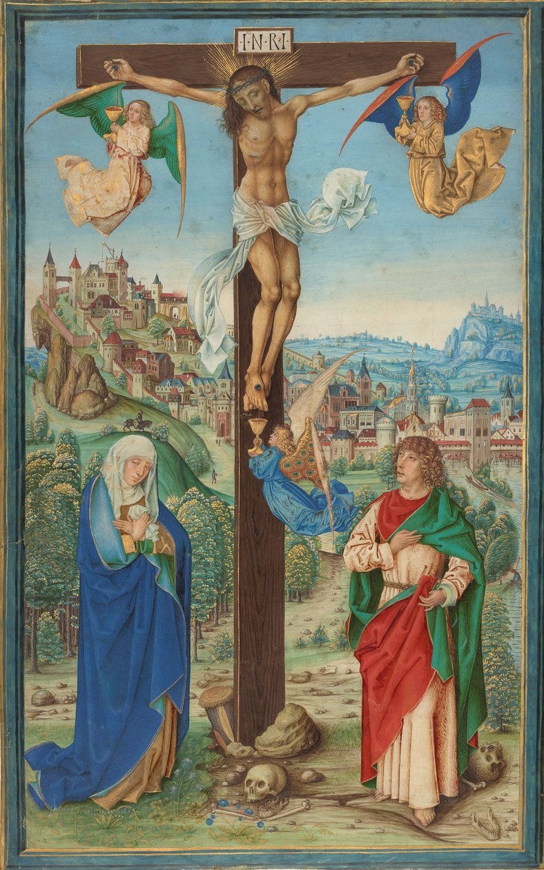 Korsfæstelsen, slutningen af det 15. århundrede (tempera og guld på pergament) af German School