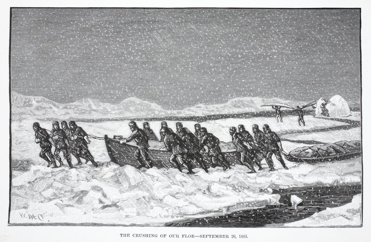 The Crushing of our Floe, 26. september 1883, pub. London 1886 af German School