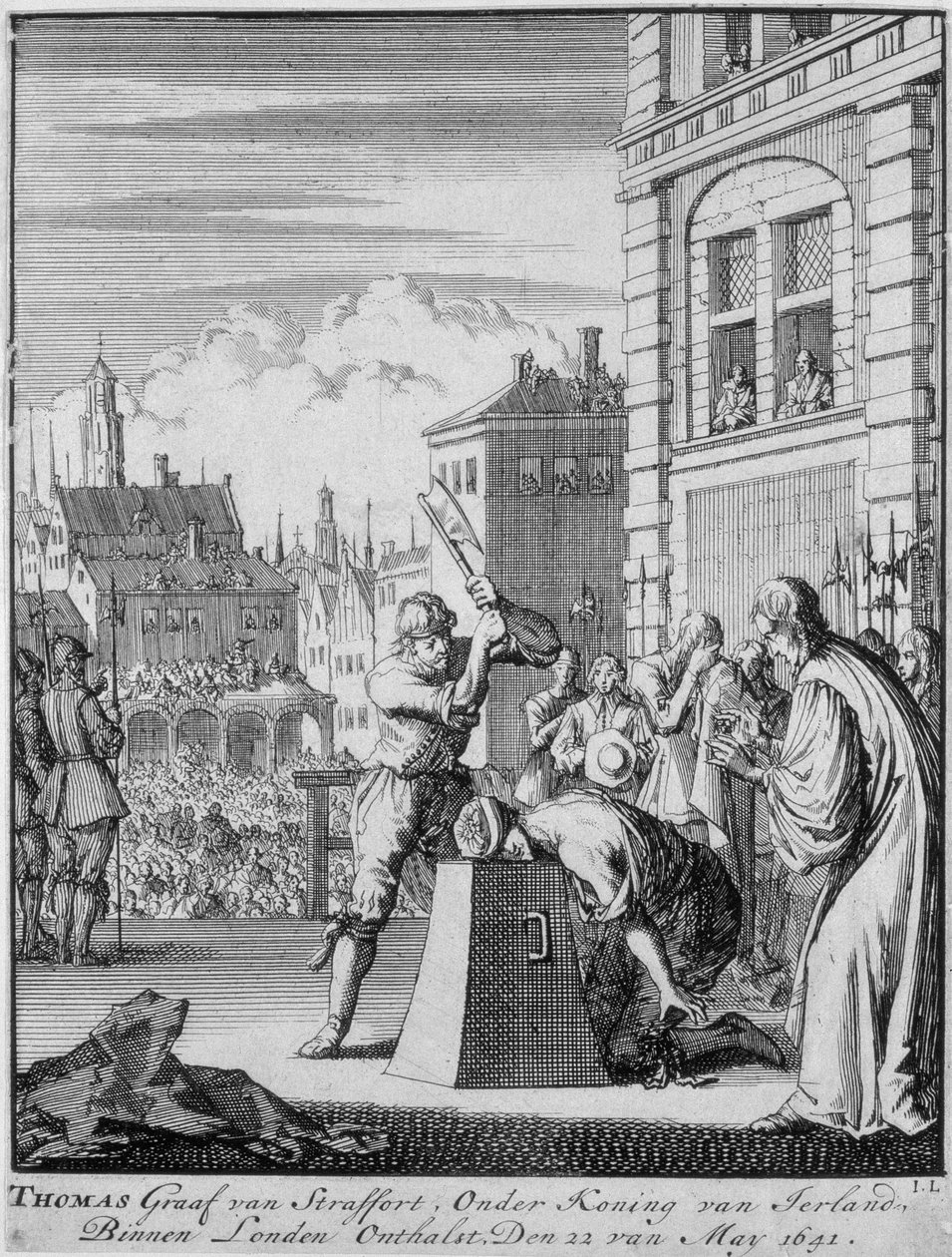 Henrettelsen af jarlen af Strafford (1593-1641) på Tower Hill, 12. maj 1641 af German School