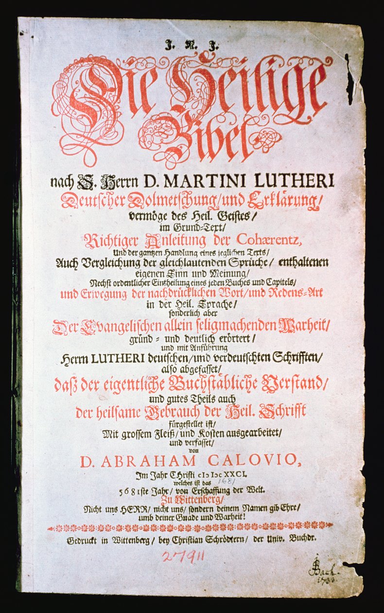 Den Hellige Bibel, Vol. I., 1681 af German School