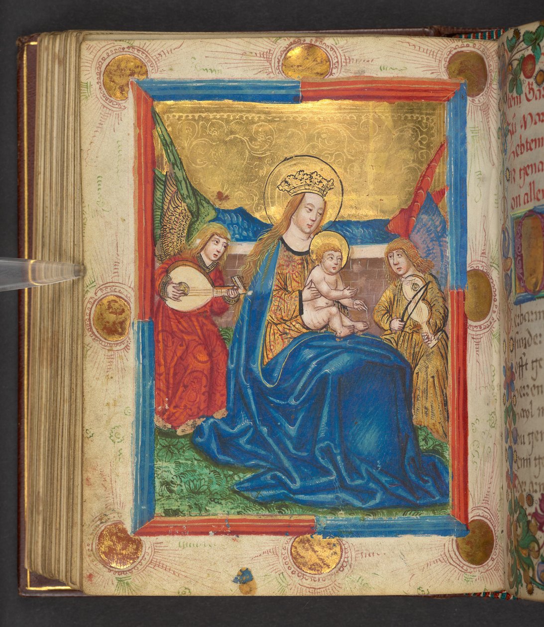 Ydmyghedens Madonna, Add. MS 24153, f.76v (blæk og farve på pergament) af German School