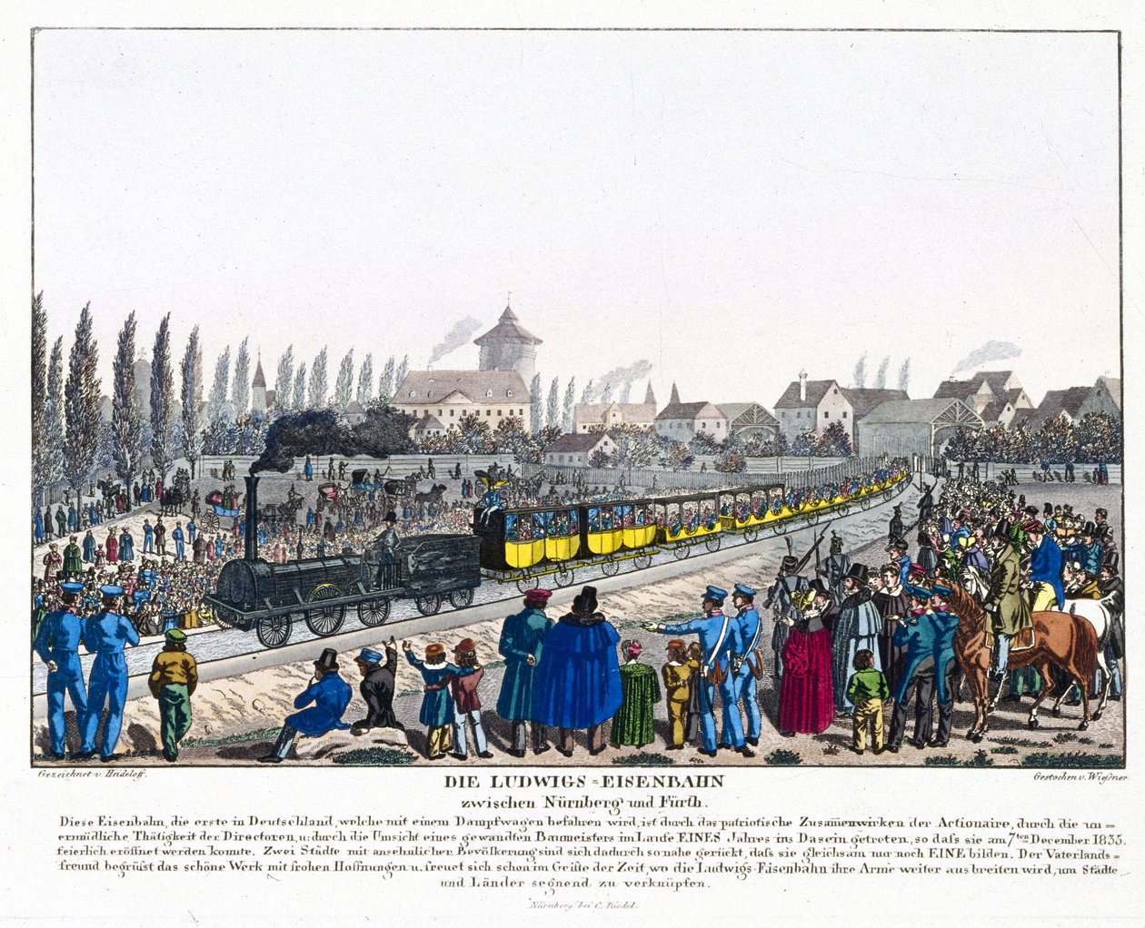 Åbningen af Nürnberg-Furth Railway, 7. december 1835 af German School