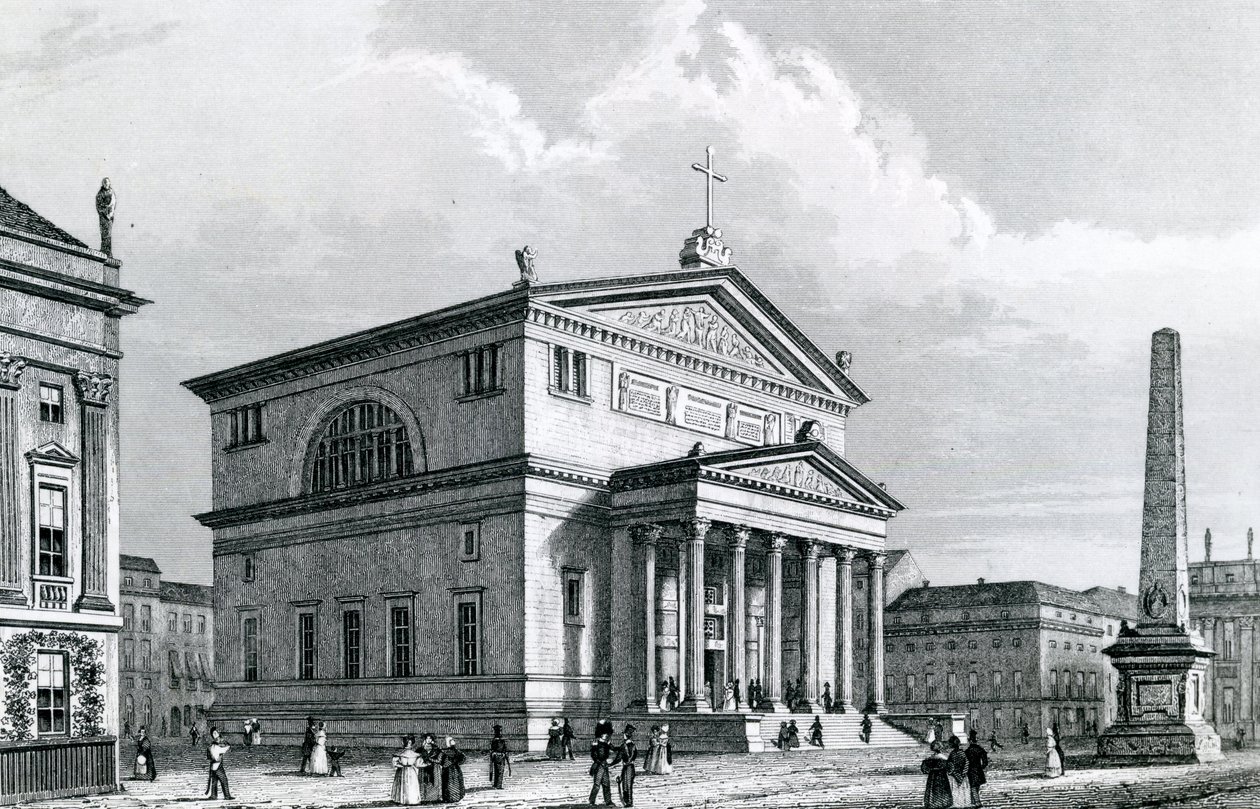 St. Nicholas Church, Potsdam, Tyskland (gravering) af German School