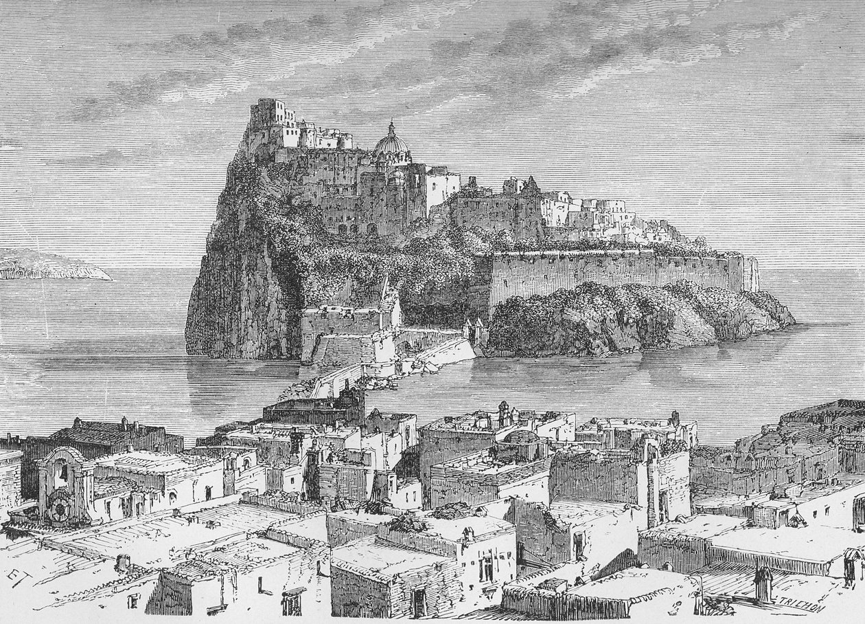 Slottet på den vulkanske ø Ischia af German School