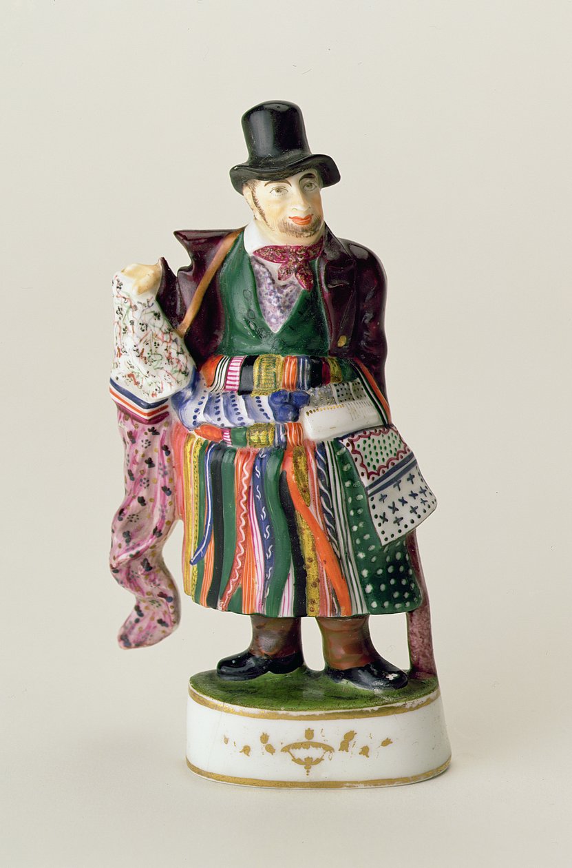 Lommetørklædesælgeren, Meissen-figur som Johann Joachim Kandler (1706-75) (keramik) af German School