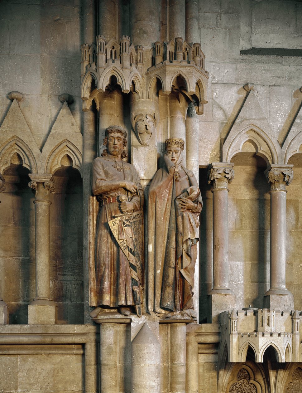 Ridderen Ekkard og hans kone Uta (Hermann og Reglindis) Skulptur af den tyske skole. 1245 Cathedrale of Saint Peter and Paul, Naumburg, Tyskland af German School