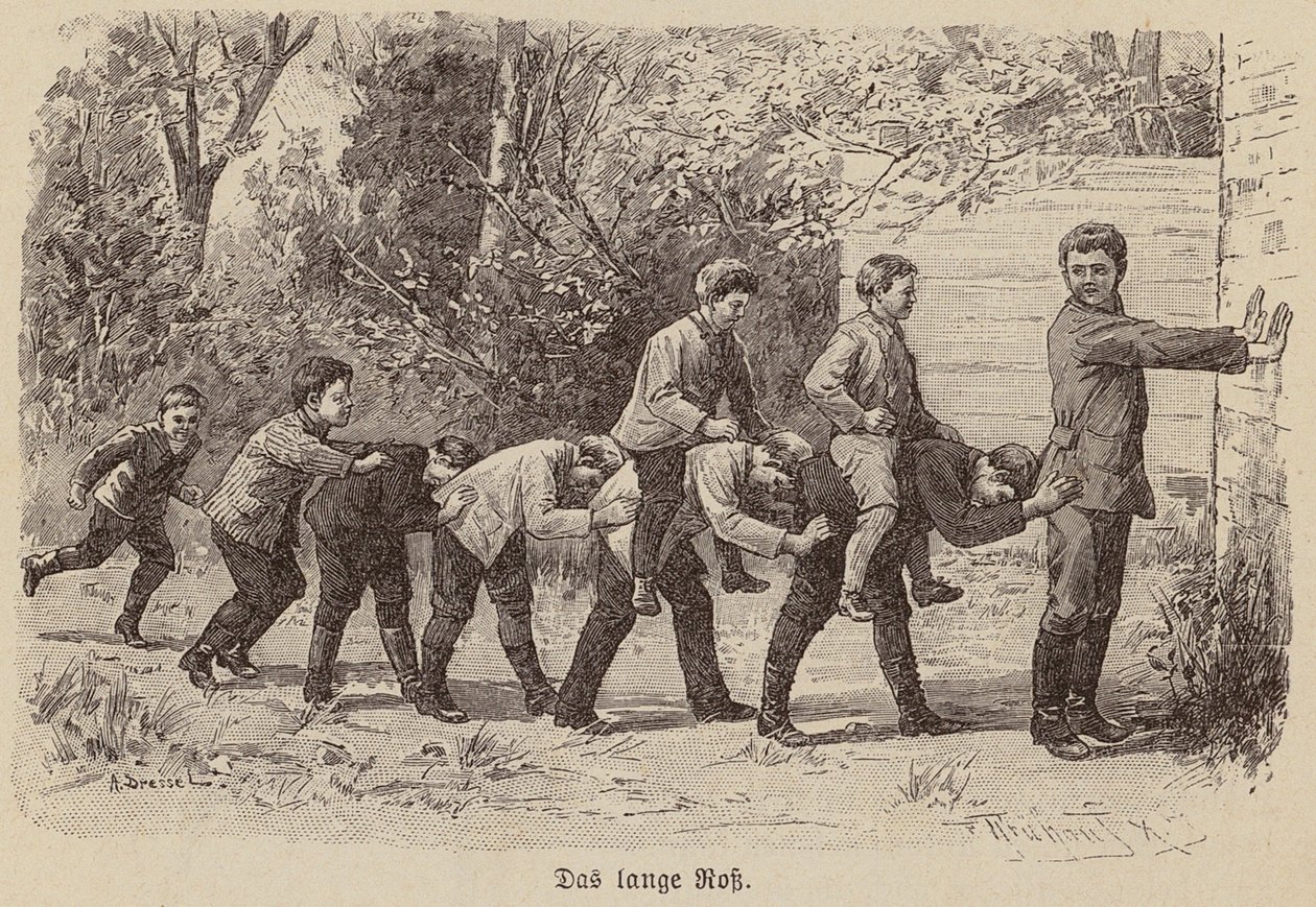 Det lange hestespil (gravering) af German School