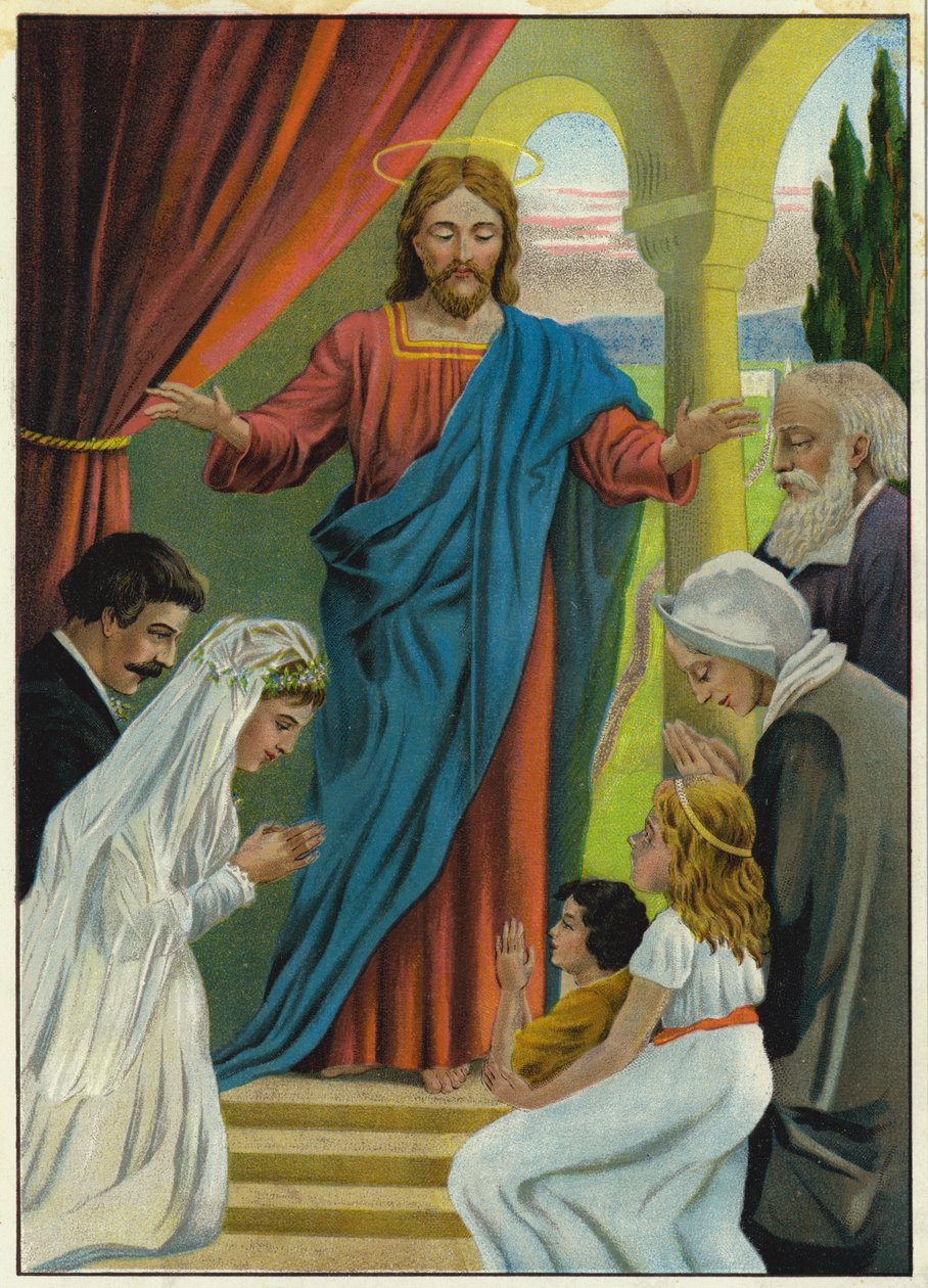Jesu kærlighed (farvelitografi) af German School