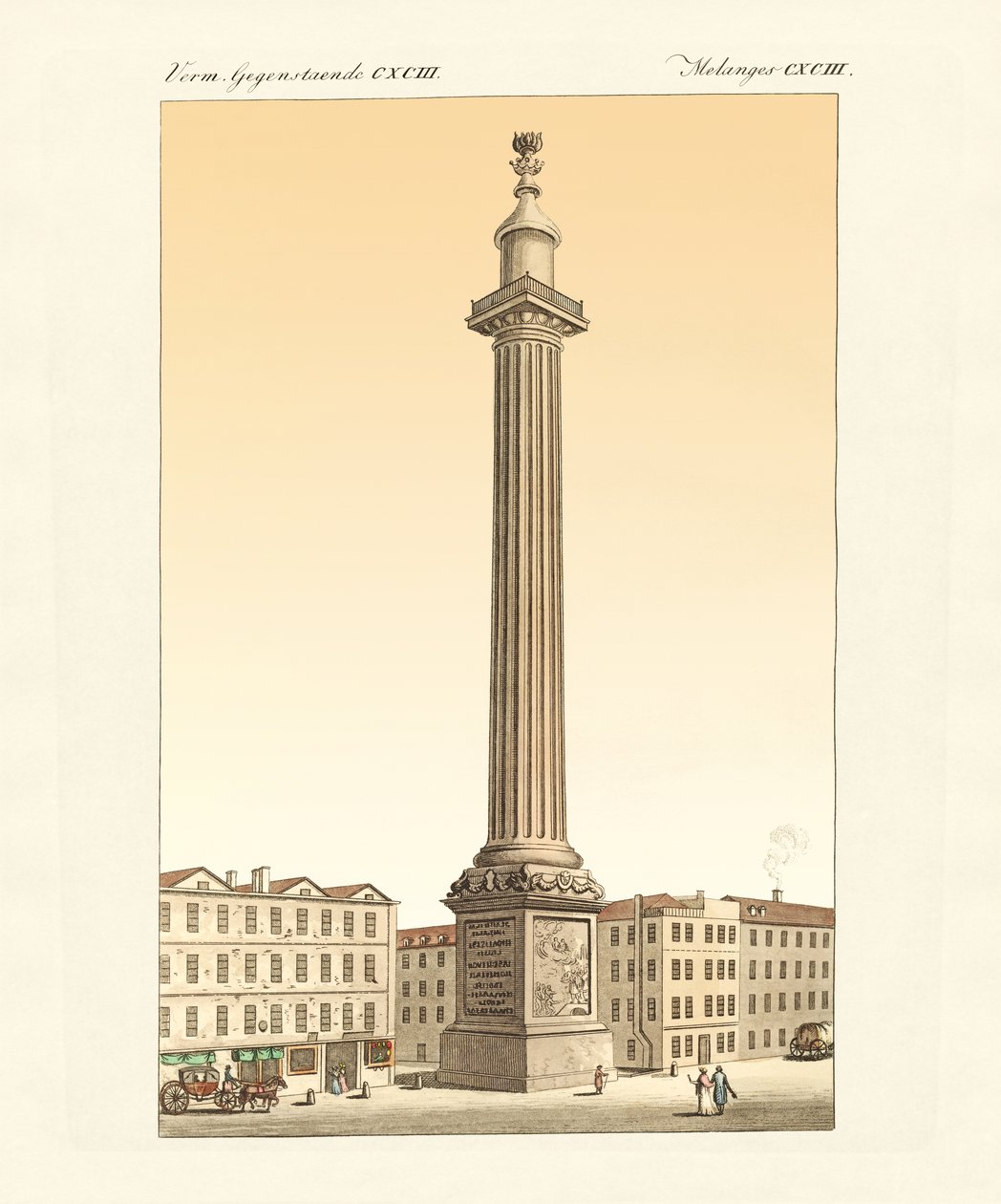 Monumentet i London (farvet gravering) af German School