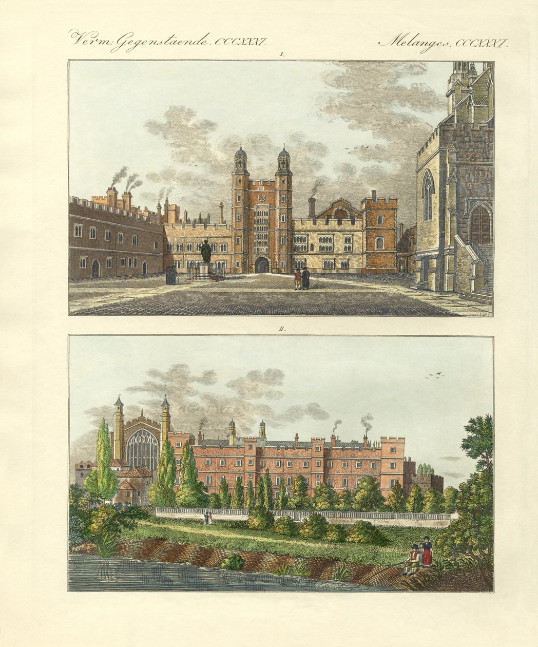 Eton-skolen (farvet gravering) af German School
