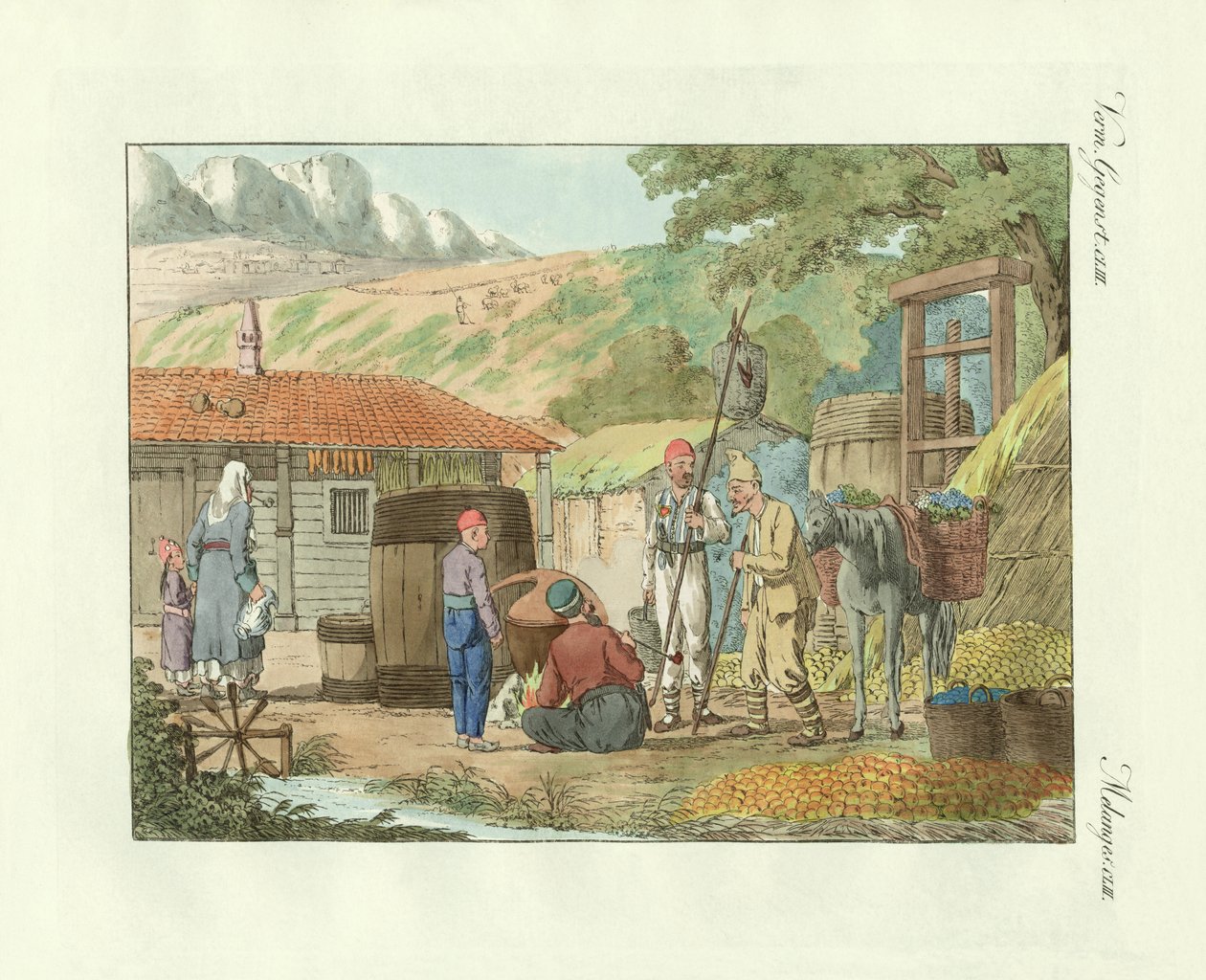 Dalbeboerne på Krim-halvøen (farvet indgravering) af German School