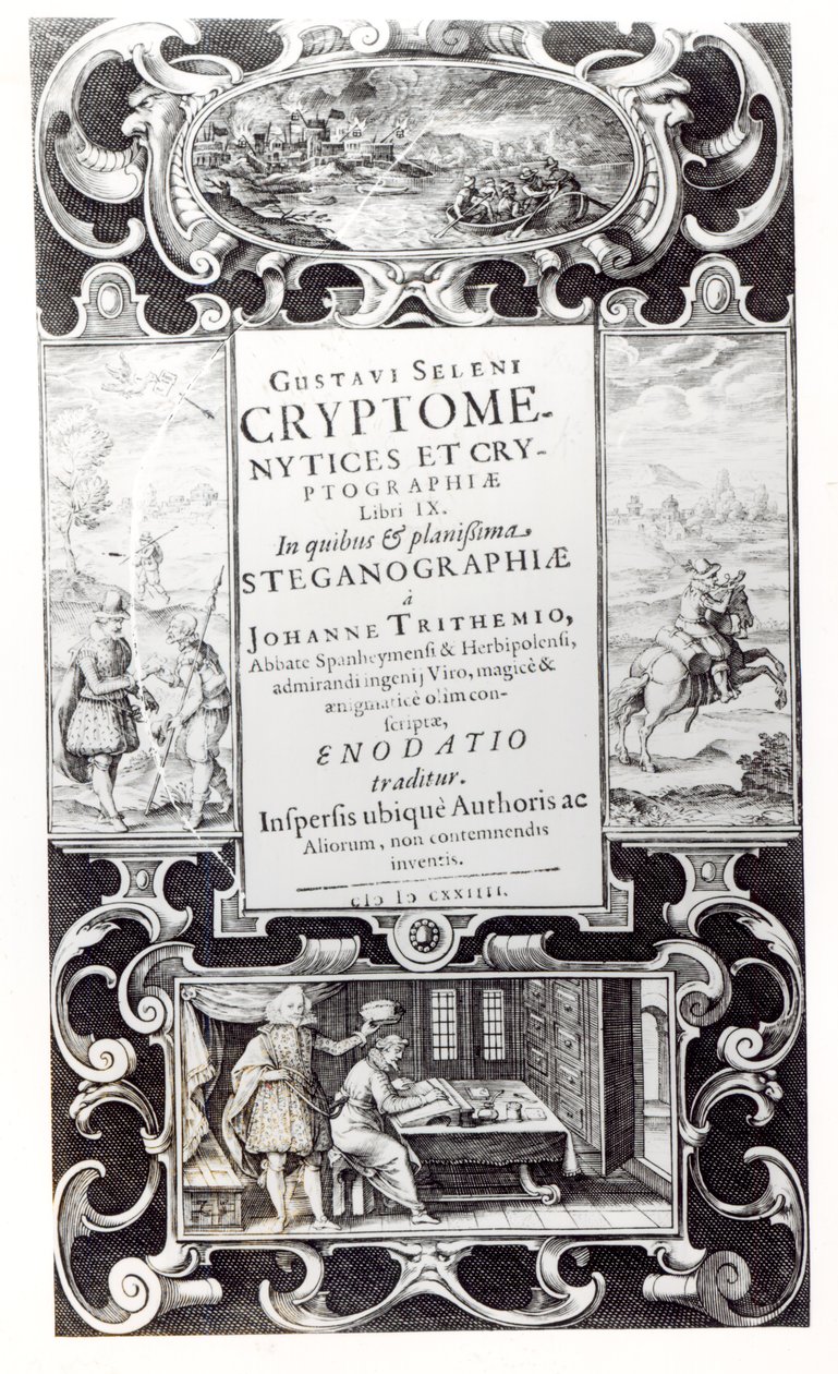 Titelside til bog 9 af Cryptomenysis and Cryptography af Gustavus Selenus (Augustus, hertug af Brunswick), 1624 af German School