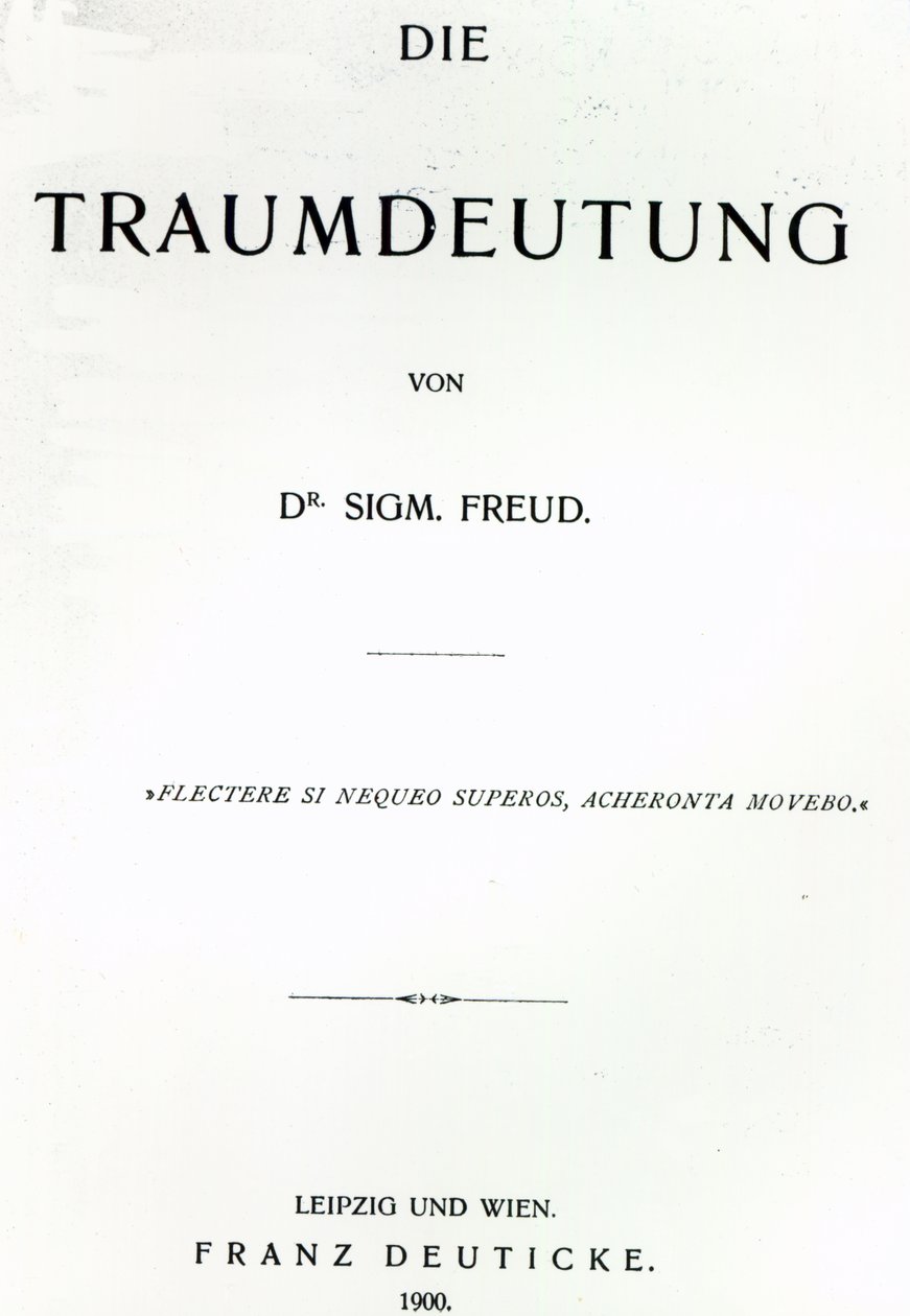 Titelblad til Die Traumdeutung af Sigmund Freud, udgivet i 1899 (tryk) af German School