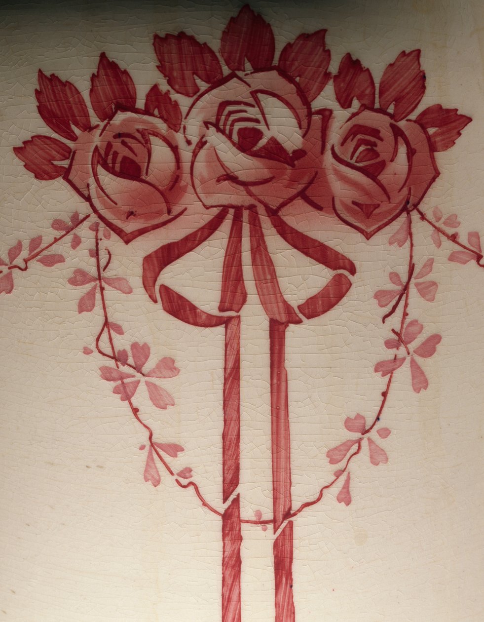 Toiletsæt med Jugendstil blomsterdekoration, porcelæn, detaljer, Villeroy og Boch fremstilling, Tyskland, 20. århundrede af German School