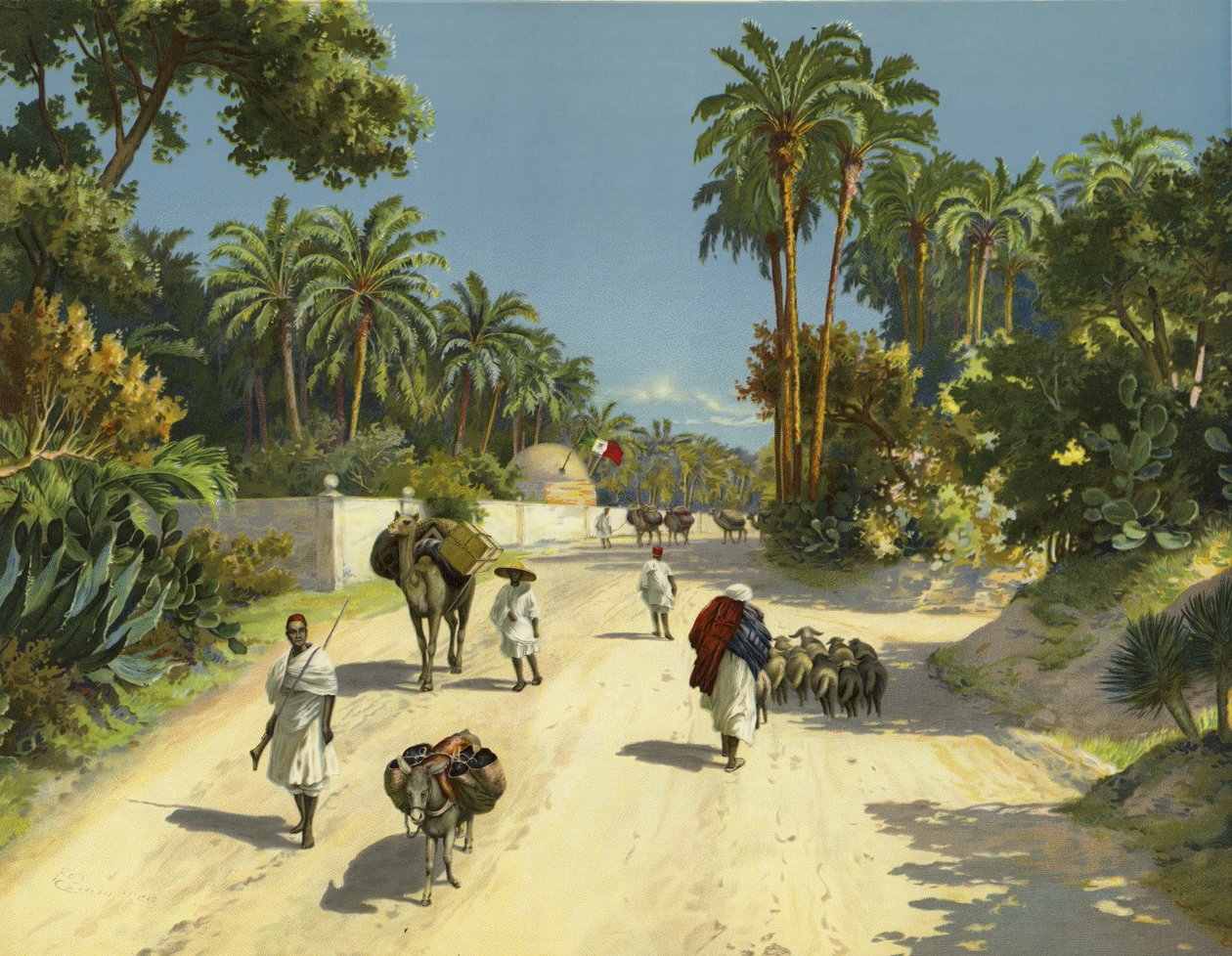 Tripoli, Libyen, Afrika (chromolitho) af German School
