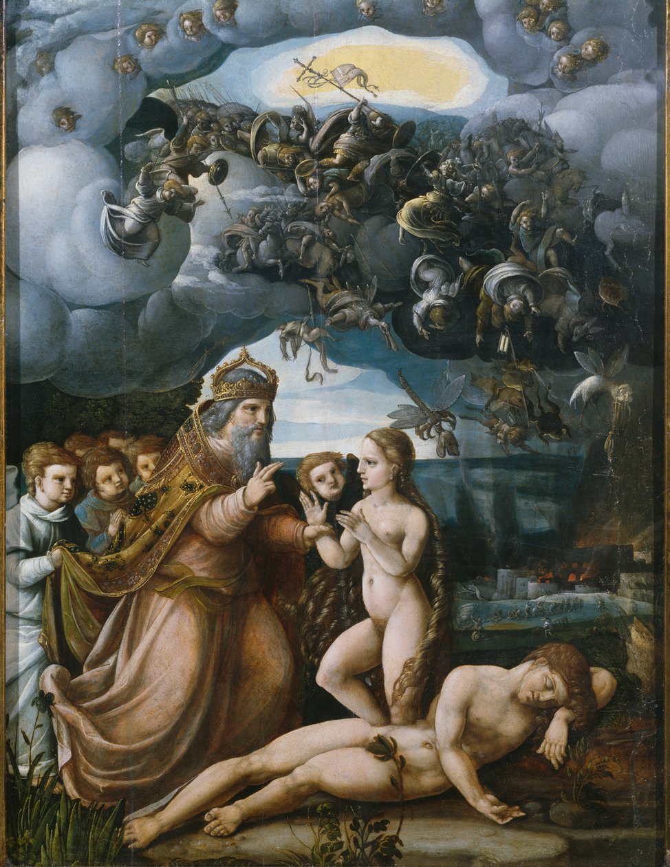 Skabelsens triptykon, Evas skabelse, midterpanel (se også 346194, 346197) af German School