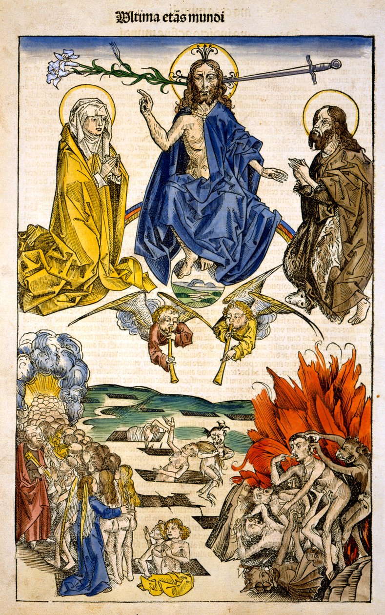Ultima etas Mundi (Den sidste dom) fra Liber Chronicarum af Hartmann Schedel, 1493 af German School