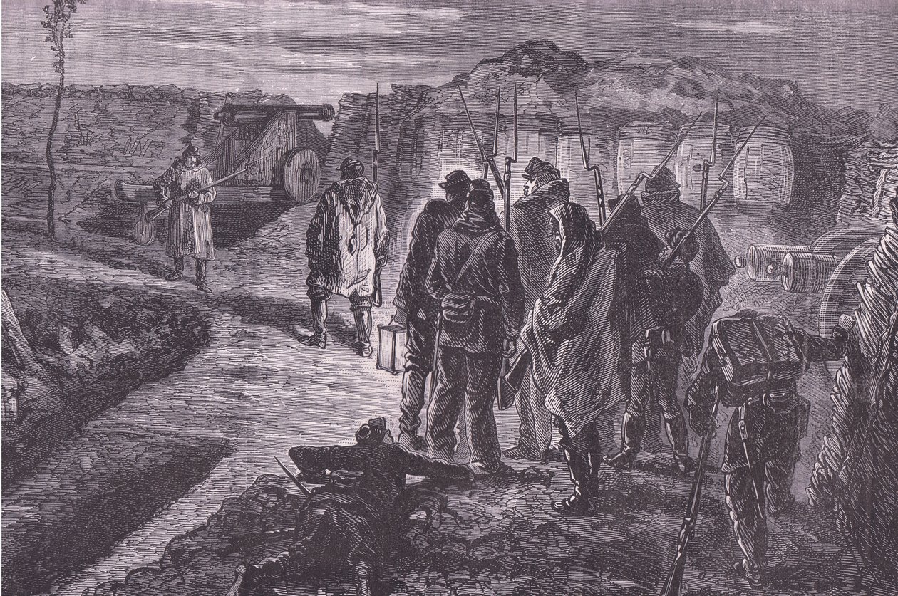 På voldene, Cassells historie om krigen mellem Frankrig og Tyskland udgivet af Cassell and Company Limited, ca. 1890 (litho) af German School