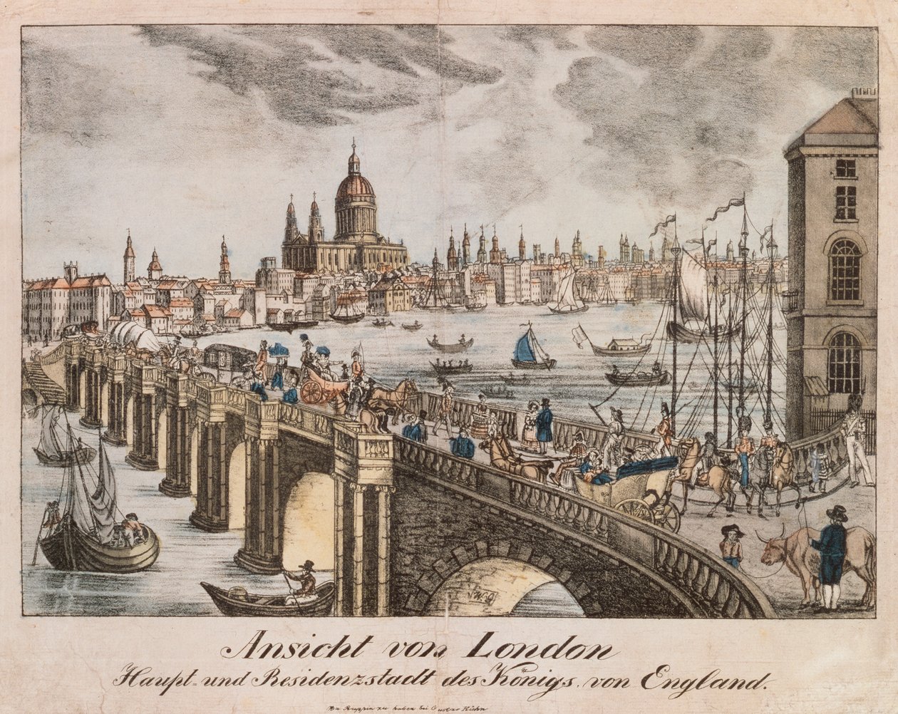 Udsigt over London, fra Neuruppiner Bilderbogen, 1830 af German School