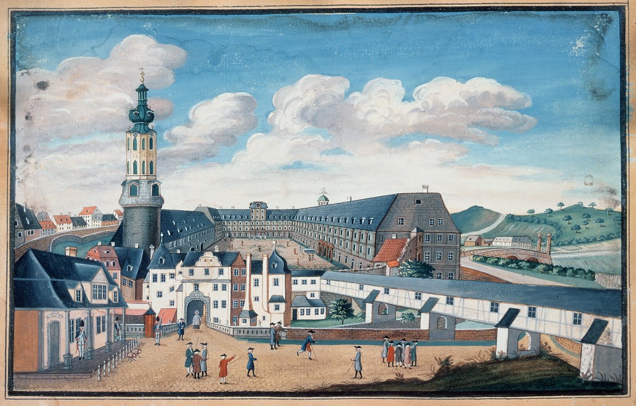 Udsigt over Weimar med slottet Wilhelmsburg af German School