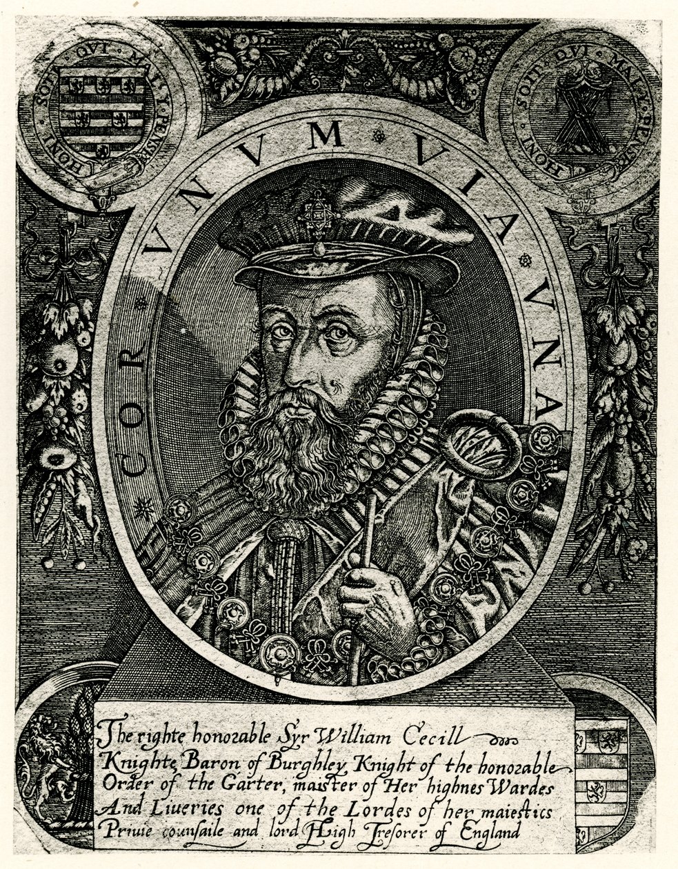 William Cecil Lord Burleigh af German School