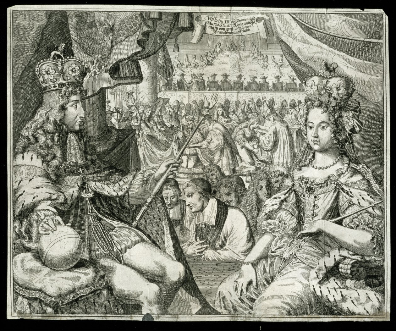 William III (1650-1702) og Mary II (1662-94) konge og dronning af Storbritannien og Irland fra 1689, ca. 1689 af German School