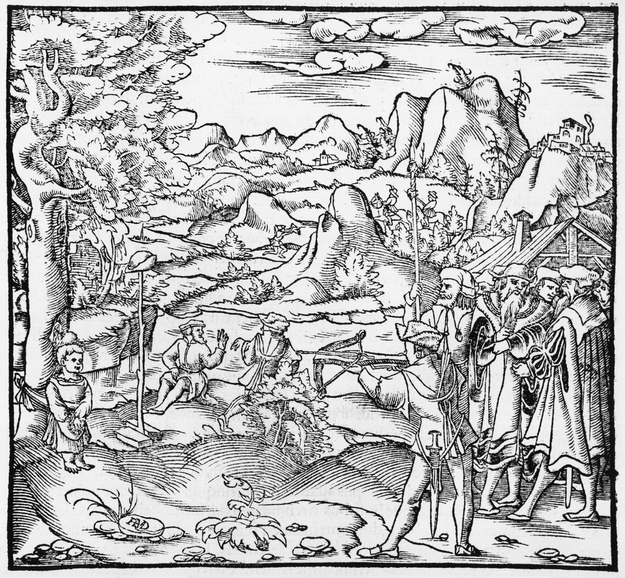 William Tell, illustration fra Cosmographie Universelle af Sebastien Munster (1488-1552) Basel, udgivet 1559 af German School