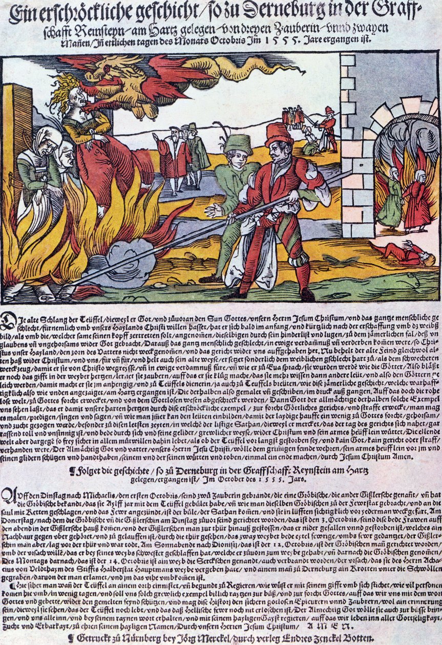 Hekse brændt i Derneburg i 1555 af German School