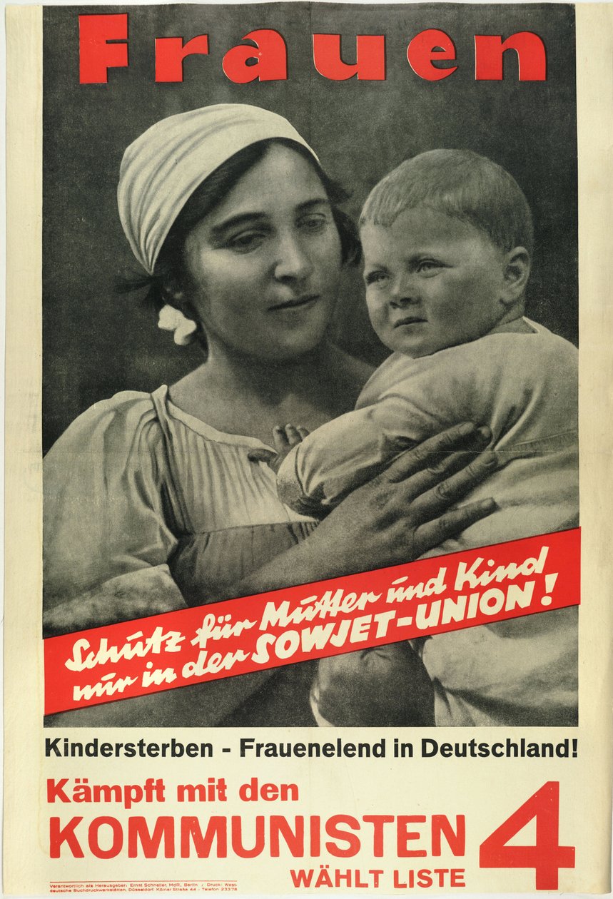 Kvinder! Kæmp med kommunisterne, stem på liste 4 - Anonym1924 (litografi) af German School